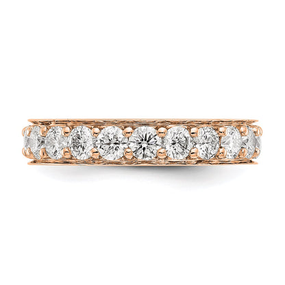 14K Rose Gold Polished Vintage 2ct Diamond Eternity Wedding Band Ring