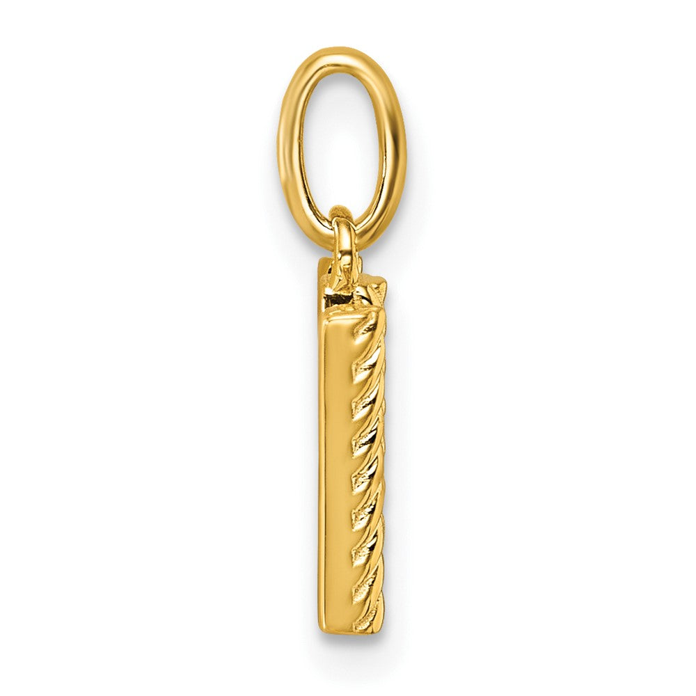 14K Yellow Gold Twisted .05 ct. Diamond Initial W Charm