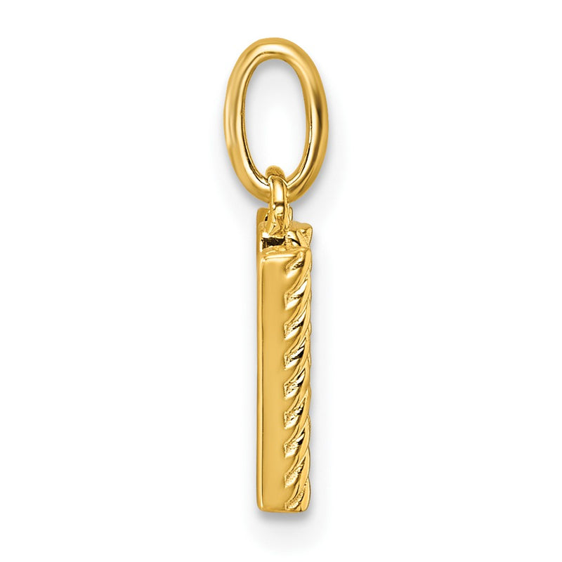 14K Yellow Gold Twisted .05 ct. Diamond Initial W Charm