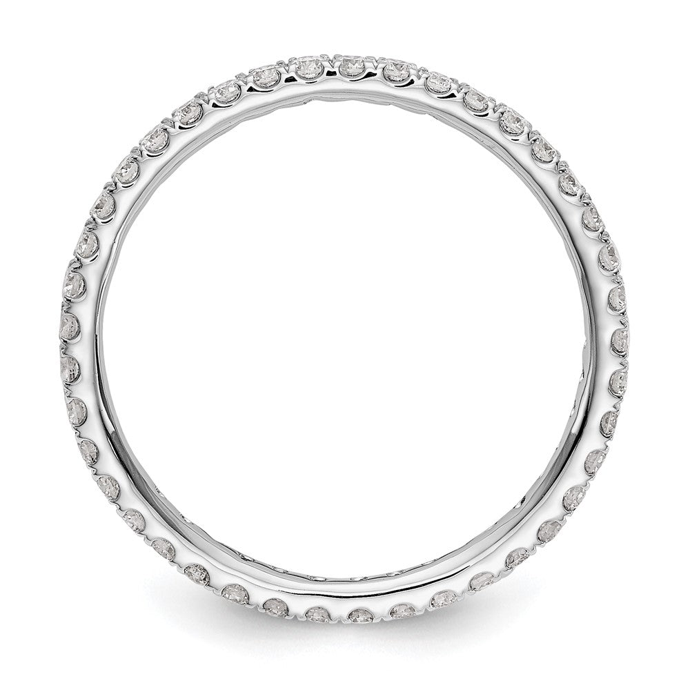 Platinum Polished U Shared Prong 1/2ct Diamond Eternity Wedding Band Ring