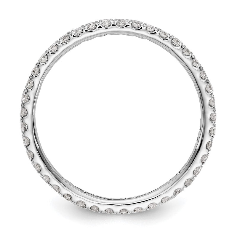Platinum Polished U Shared Prong 1/2ct Diamond Eternity Wedding Band Ring