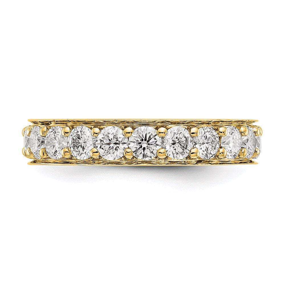 14K Yellow Gold Polished Vintage 2ct Diamond Eternity Wedding Band Ring