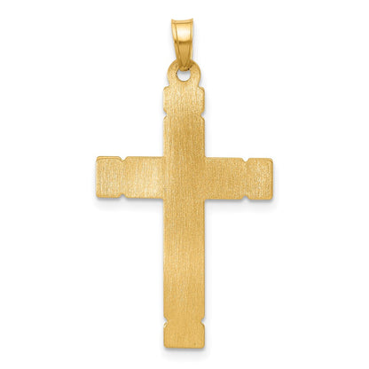 14K Two-Tone Gold Hollow INRI Crucifix Pendant