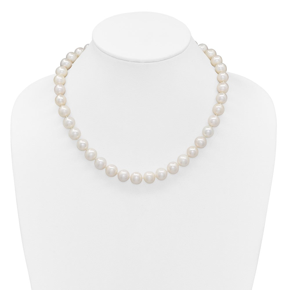 14K Yellow Gold Polished 10-11mm Near-Round Freshwater Cultured Pearl 18 Inch Necklace
