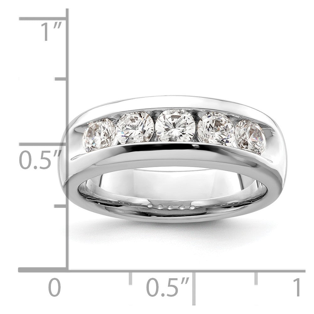 14K Yellow Gold 5-Stone Diamond Channel Wedding Band Ring