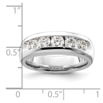 14K Yellow Gold 5-Stone Diamond Channel Wedding Band Ring