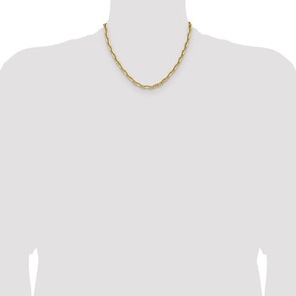 14K Yellow Gold 5.7mm D/C Mariner Anchor 18 Inch Chain