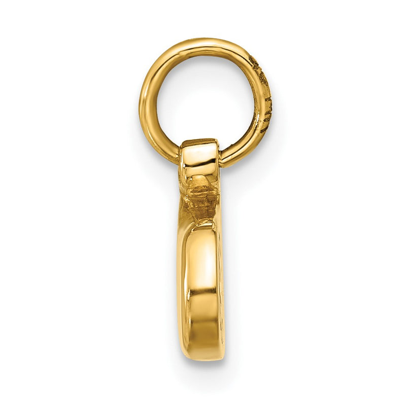 14K Yellow Gold Enameled Mitten Charm
