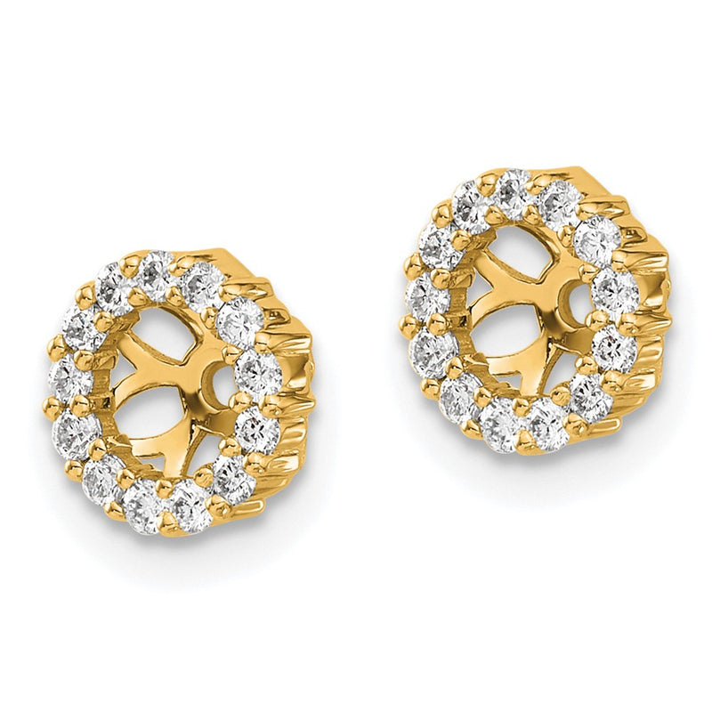14K Yellow Gold 1/4 carat Diamond Circle Earring Jackets