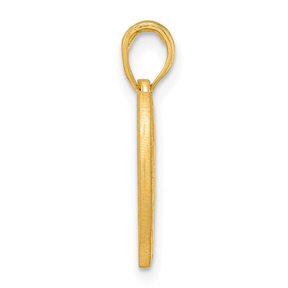 14K Yellow Gold Polished Grooved Heart Pendant