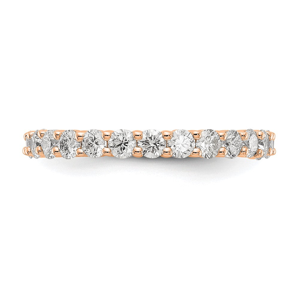 14K Rose Gold 1.5CT Shared Prong Diamond Eternity Wedding Band Ring