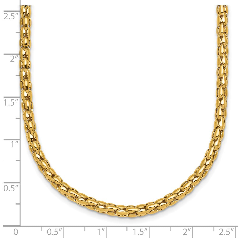 14K Yellow Gold Polished 3.5mm Fancy Link 18 Inch Necklace