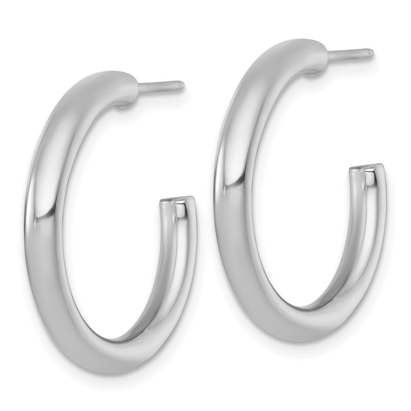 14K Yellow Gold Polished 3.0 x 25mm Tube C-Hoop Post Earrings
