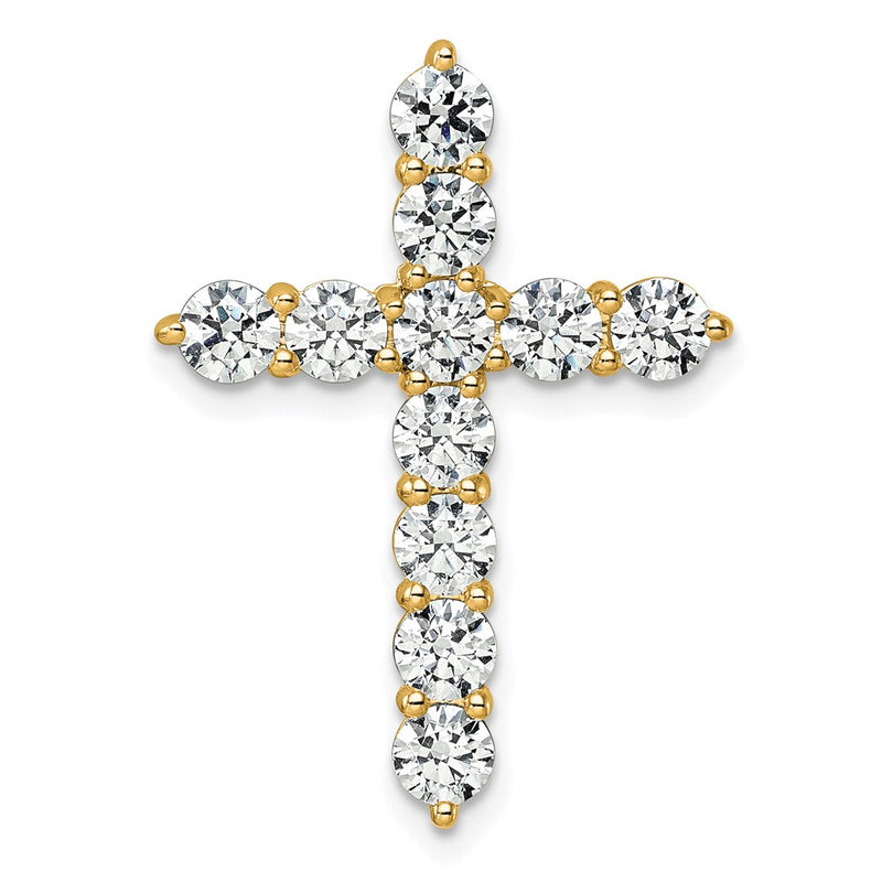 14K Yellow Gold Certified Lab Grown Diamond 3ctw VS/SI FGH Cross Pendant