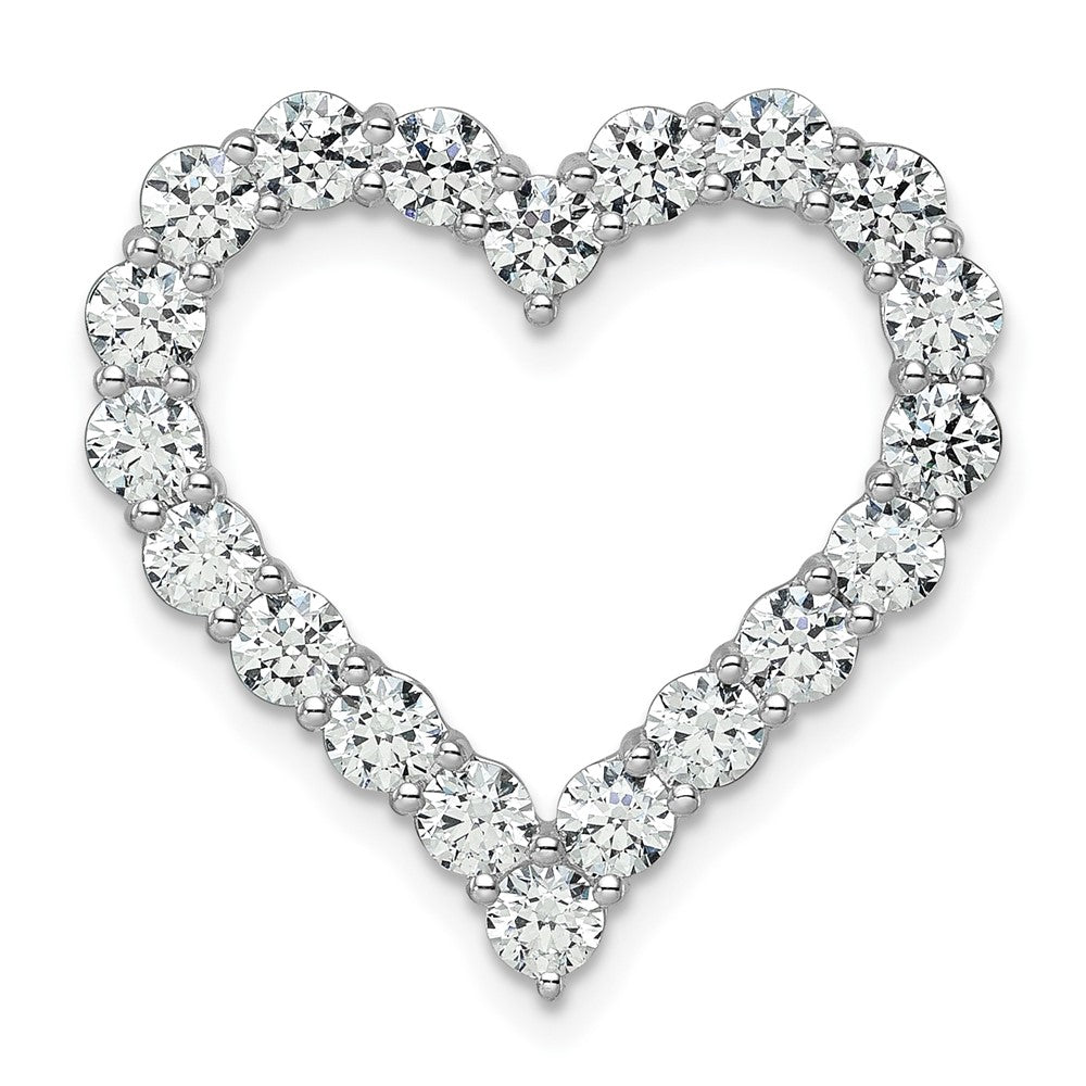 14K White Gold Certified Gold Lab Grown Diamond 3ctw VS/SI FGH Heart Pendant