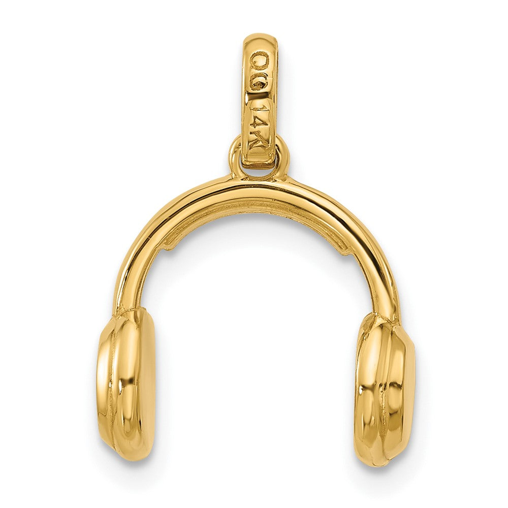 14K Yellow Gold Fancy Headphones Charm