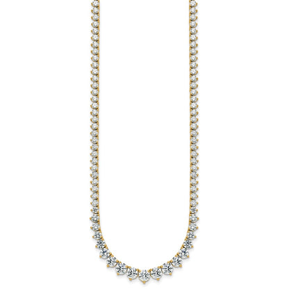 14K Yellow Gold 11 5/8 carat Certified Lab Grown Diamond VS/SI+ G+ Complete Round 20 Inch Graduated Tennis Necklace