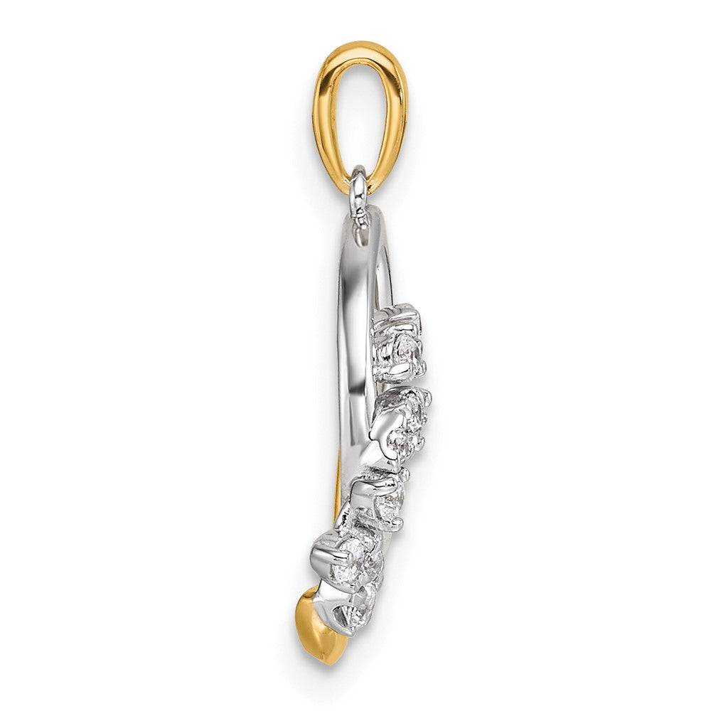 14K Two-Tone Gold Two-tone Polished 1/5 carat Diamond Intertwined Circles Pendant