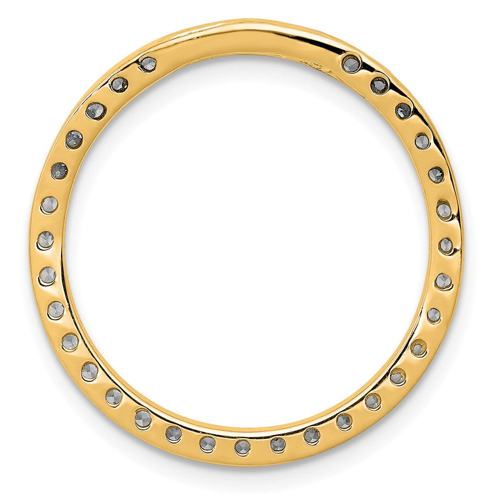 14K Yellow Gold Polished 3/4 carat Diamond Circle Chain Slide