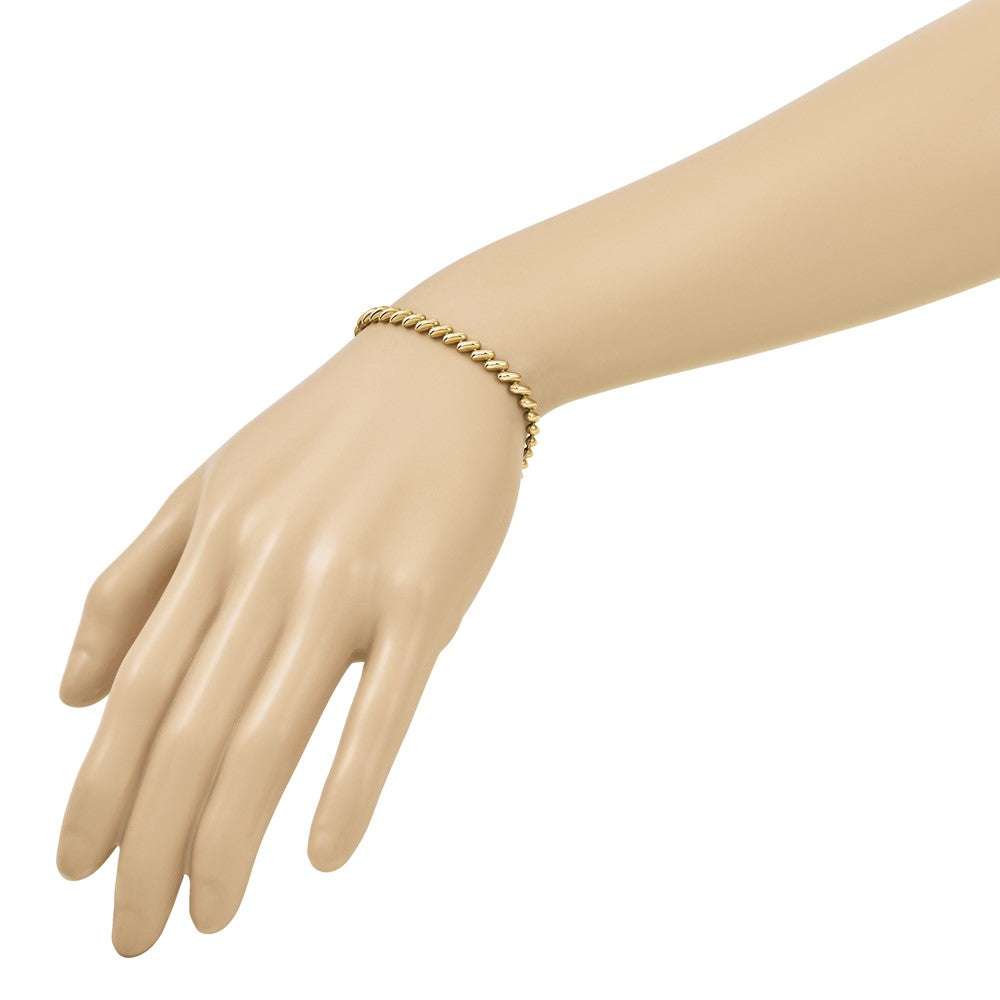 14K Yellow Gold Polished 7 Inch Bracelet