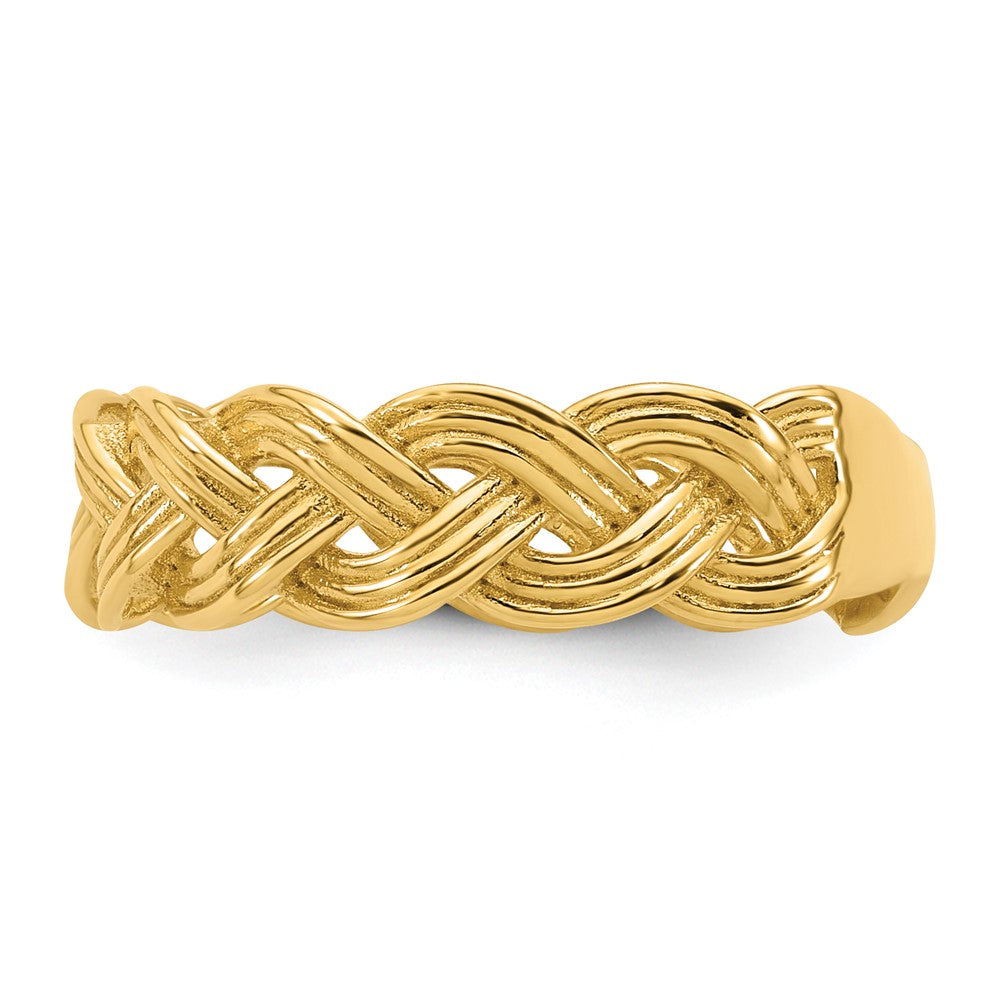 14K Yellow Gold Polished Fancy Braided Size 7 Ring