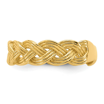 14K Yellow Gold Polished Fancy Braided Size 7 Ring
