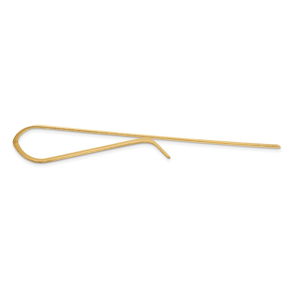 14K Yellow Gold Men's Grooved Engravable Tie Bar