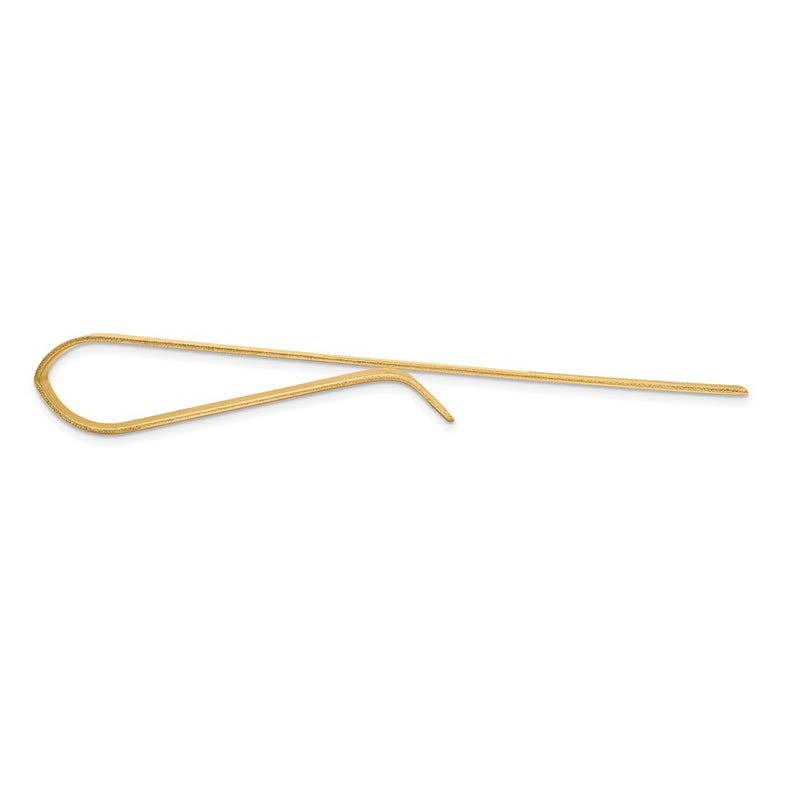 14K Yellow Gold Men's Grooved Engravable Tie Bar