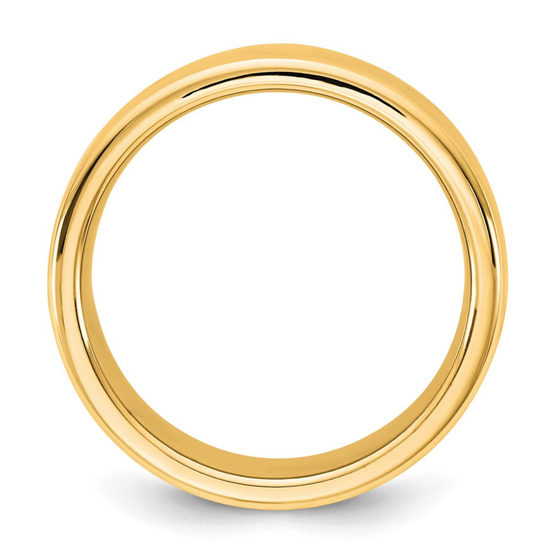 14K Yellow Gold 8mm European Comfort Fit Wedding Band Ring