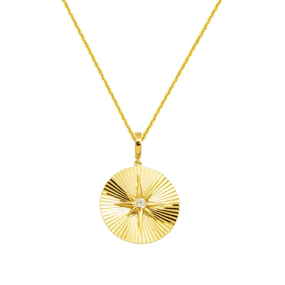 14K Yellow Gold Sparkling North Star Necklace