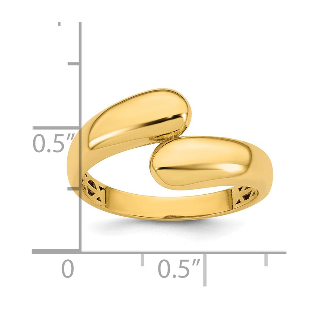 14K Yellow Gold Polished Size 7 Bypass Ring