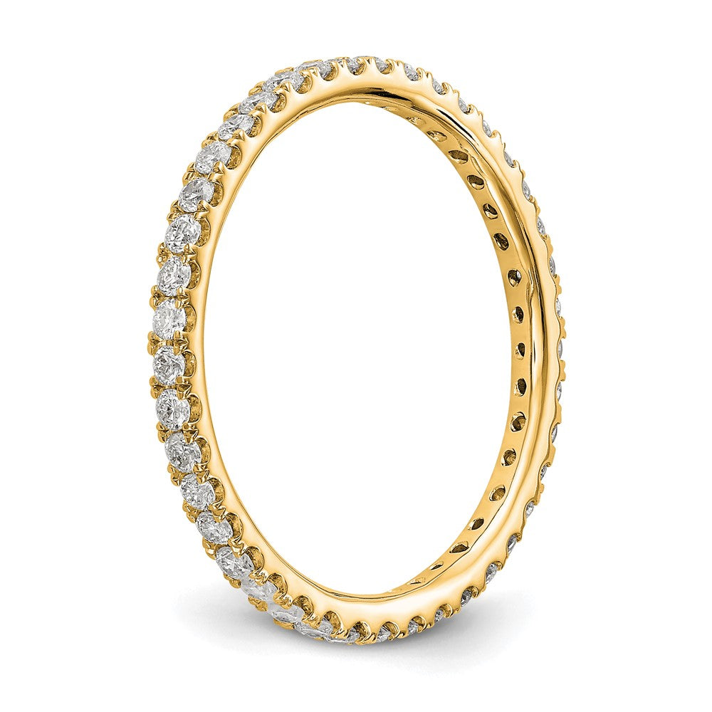 True Origin 14K Yellow Gold 1/2 carat Lab Grown Diamond VS+ F+ Size 7 Complete Eternity Wedding Band Ring
