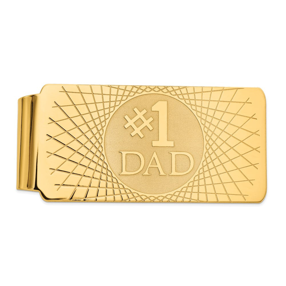 14K Yellow Gold #1 Dad Men's Money Clip