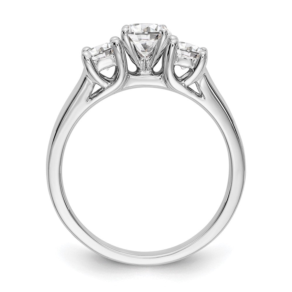 14K White Gold Round Simulated Diamond Halo Engagement Ring