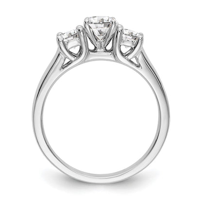 14K White Gold Round Simulated Diamond Halo Engagement Ring