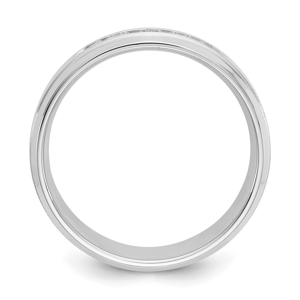 True Origin 14K White Gold 1/2 carat Lab Grown Diamond VS+ F+ Size 10 Complete Bevel Miligrain Wedding Band Ring