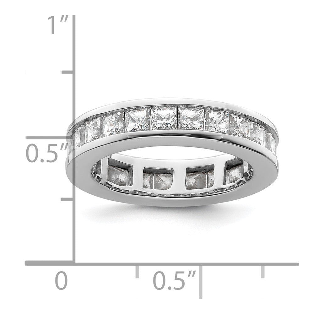14K White Gold Polished Size 6.5 Channel-set 3 carat Princess Diamond Complete Eternity Wedding Band Ring