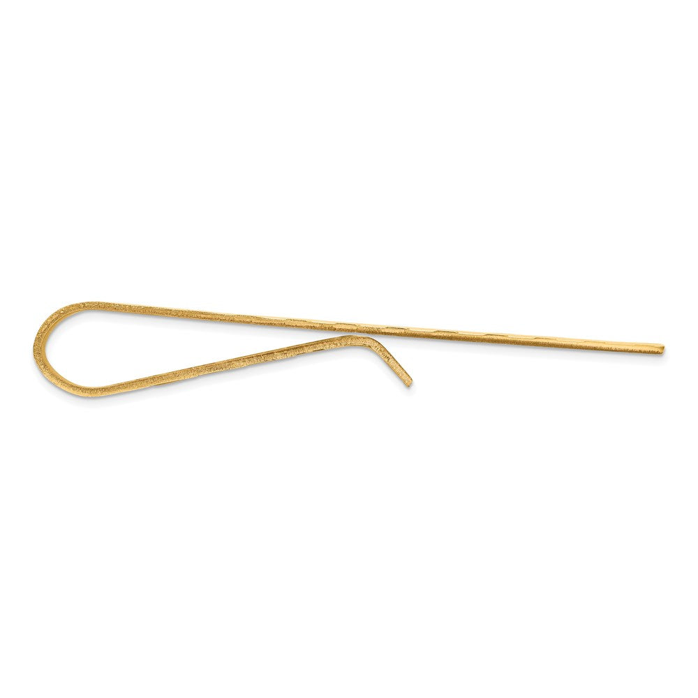 14K Yellow Gold Men's Textured Tie Bar