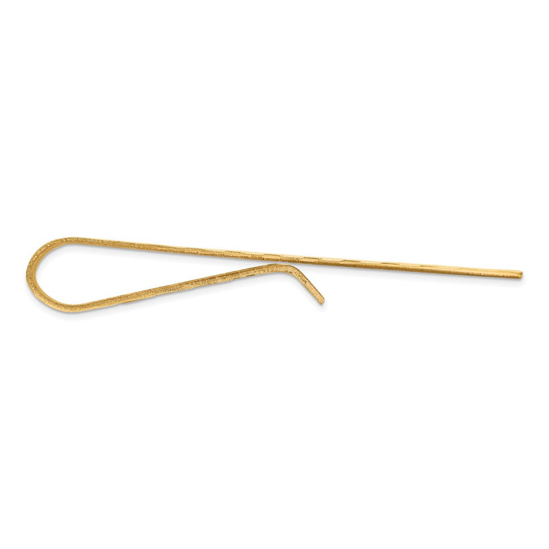 14K Yellow Gold Men's Textured Tie Bar