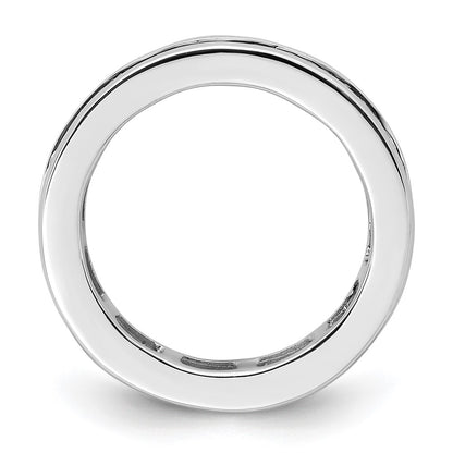 14K White Gold Polished Size 4 Channel-set 2 carat Princess Diamond Complete Eternity Wedding Band Ring