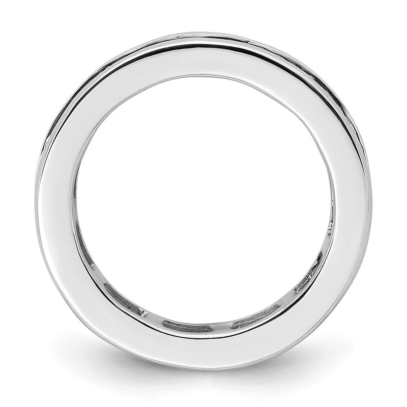 14K White Gold Polished Size 4 Channel-set 2 carat Princess Diamond Complete Eternity Wedding Band Ring