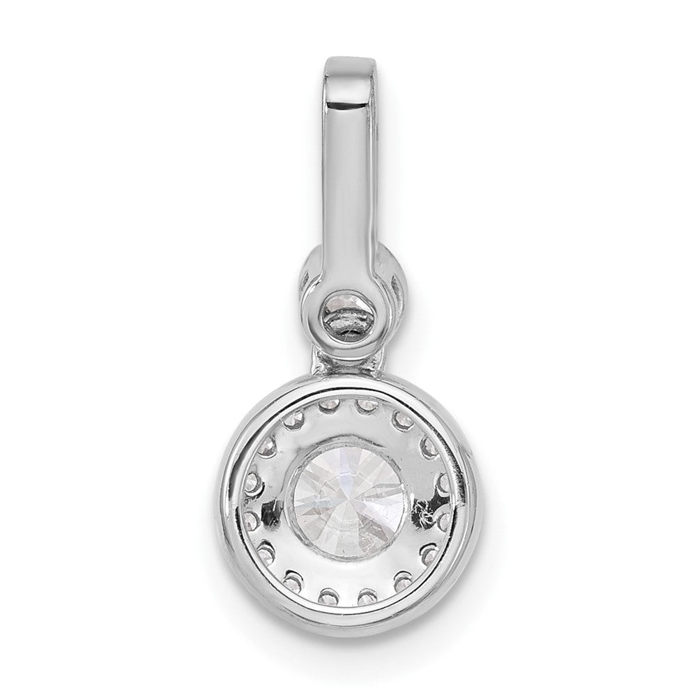 14K White Gold 1 carat Certified Lab Grown Diamond VS/SI+ G+ Round Complete Halo Pendant