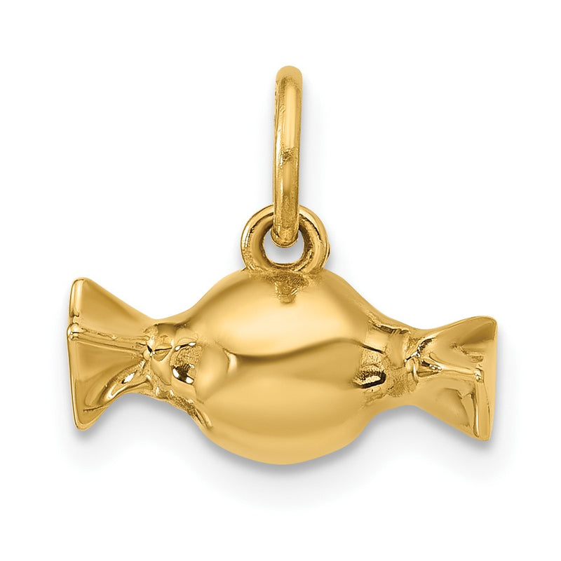 14K Yellow Gold Fancy Taffy Candy Charm