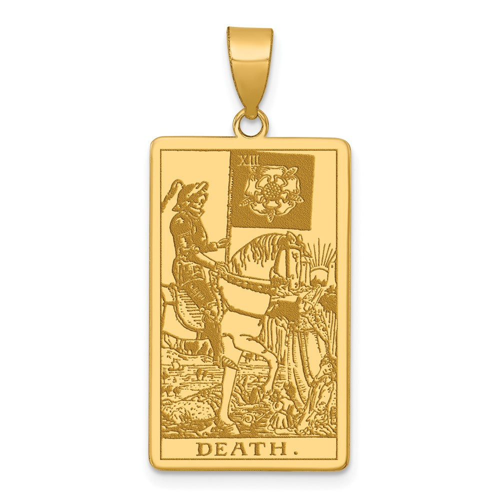 14K Yellow Gold Death Tarot Card Pendant