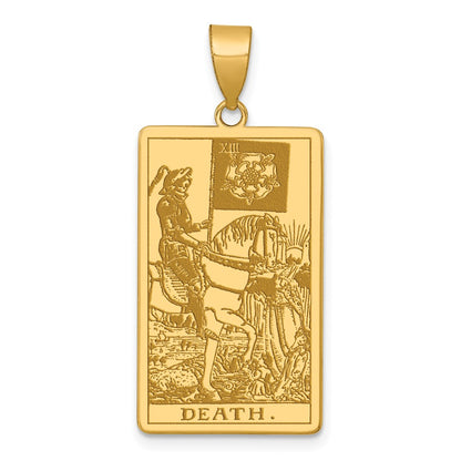 14K Yellow Gold Death Tarot Card Pendant