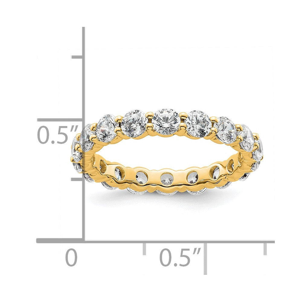 14K Yellow Gold Polished Size 5.5 Shared Prong 2 carat Diamond Complete Eternity Wedding Band Ring