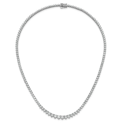 14K White Gold 16 1/3 carat Certified Lab Grown Diamond VS+ F+ Complete Round 18 Inch Graduated Tennis Necklace