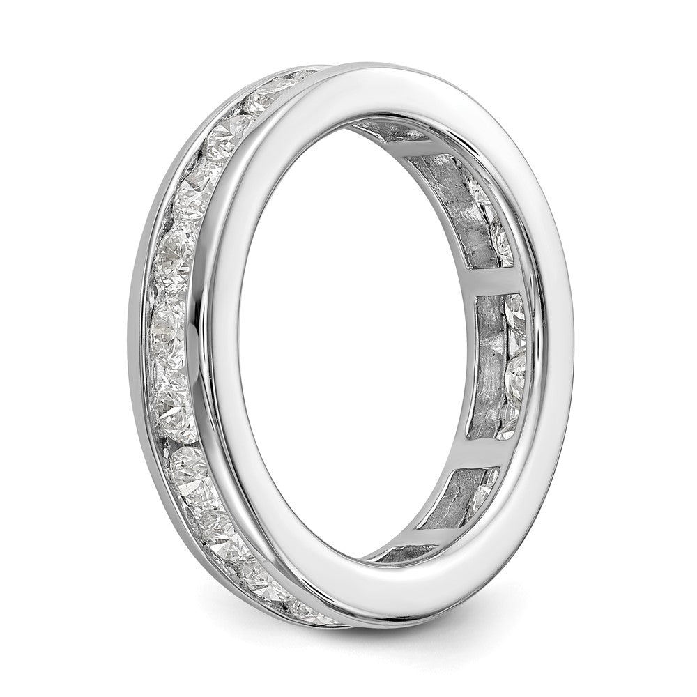 14K White Gold Polished 2ct Channel Set Diamond Eternity Wedding Band Ring