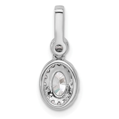 14K White Gold 1 carat Lab Grown Diamond VS/SI+ G+ Oval Complete Halo Pendant