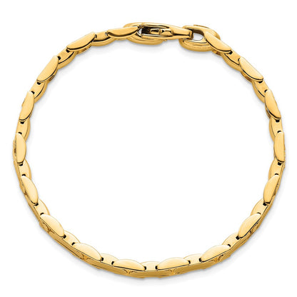 14K Yellow Gold Polished 6.9mm Fancy Link 7.5 Inch Bracelet